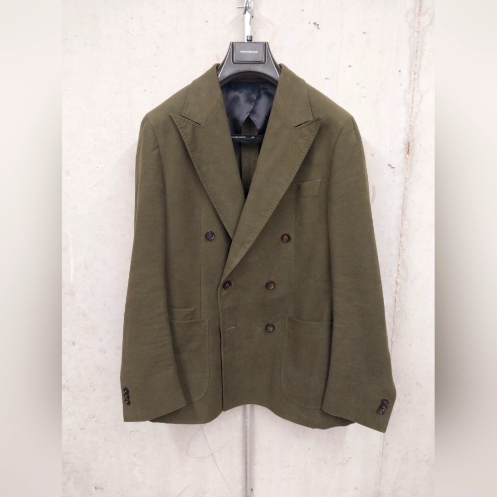 Olive Moleskin Double Breasted Sportcoat